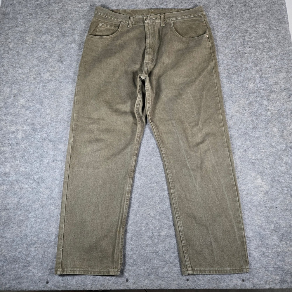 Wrangler Vintage Mens Green Silver Edition Straight Leg Jeans 38x30